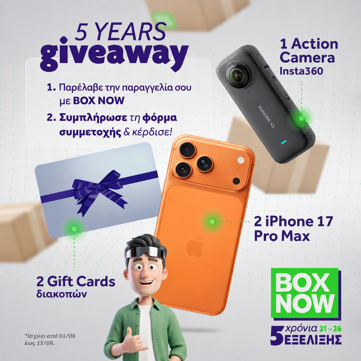 🎉 Μεγάλος Διαγωνισμός BOX NOW x Carespot: 5 Μεγάλοι Νικητές!
