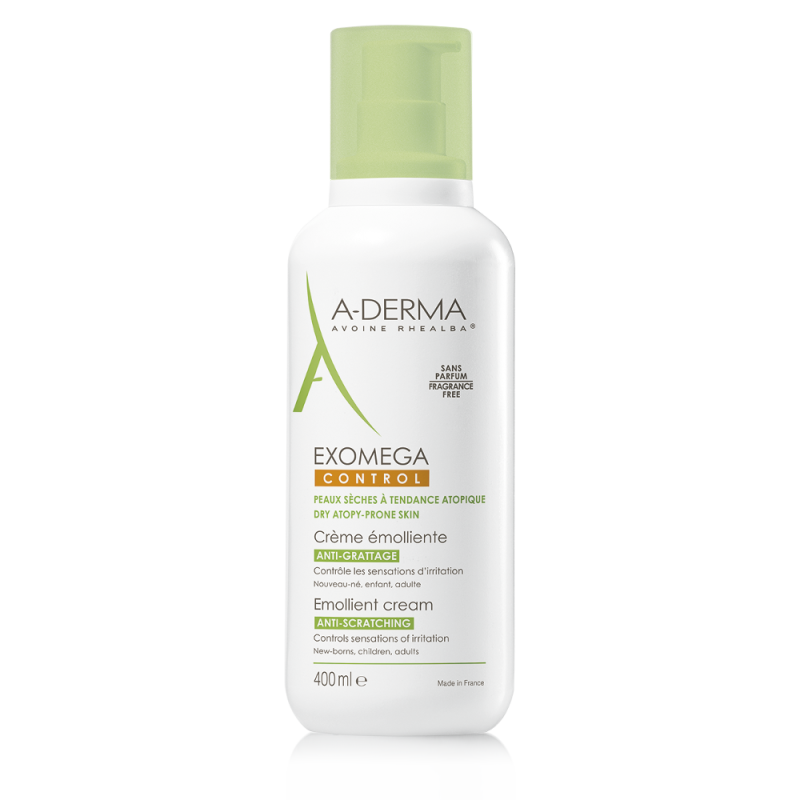 A-derma - Exomega Control Emollient Cream Anti-scratching Μαλακτική Κρέμα Κατά Του Κνησμού Για Ξηρό & Ατοπικό Δέρμα - 400ml