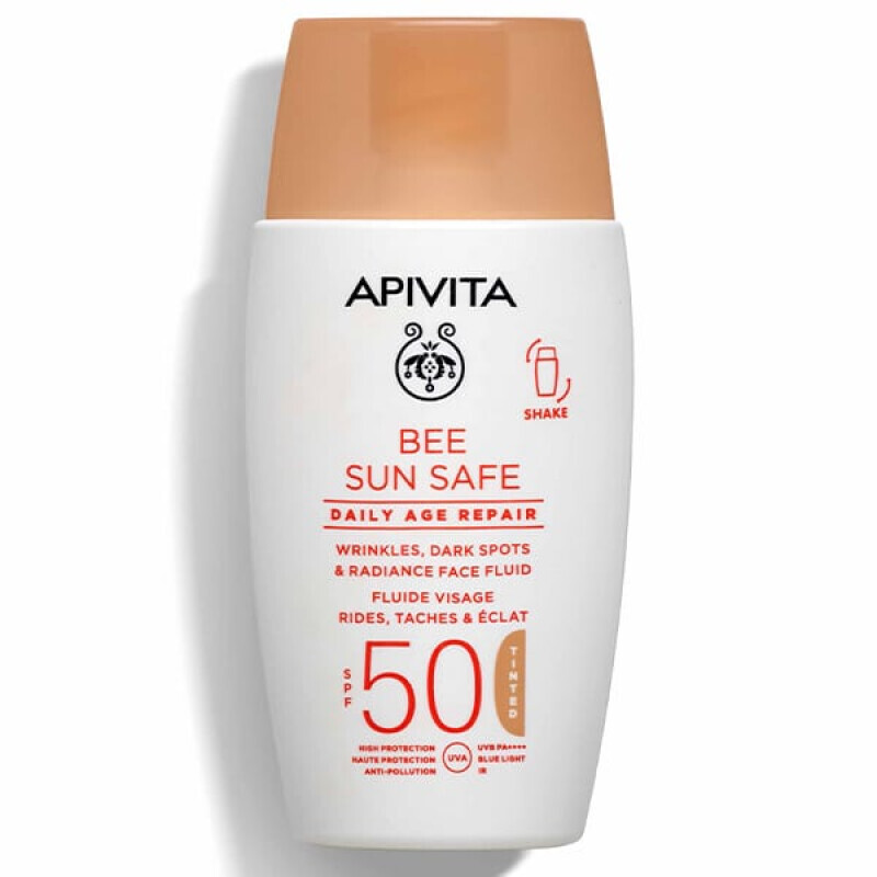 Apivita - Bee Sun Safe Daily Age Repair Λεπτόρρευστη Κρέμα Λάμψης Για Ρυτίδες & Πανάδες Με Χρώμα Spf50 - 50ml