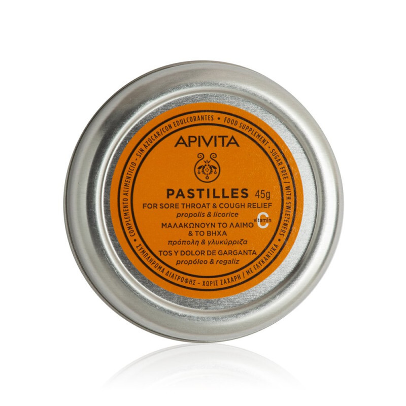 Apivita - Pastilles Μαλακώνουν Το Λαιμό & Το Βήχα Με Πρόπολη & Γλυκύρριζα - 45g