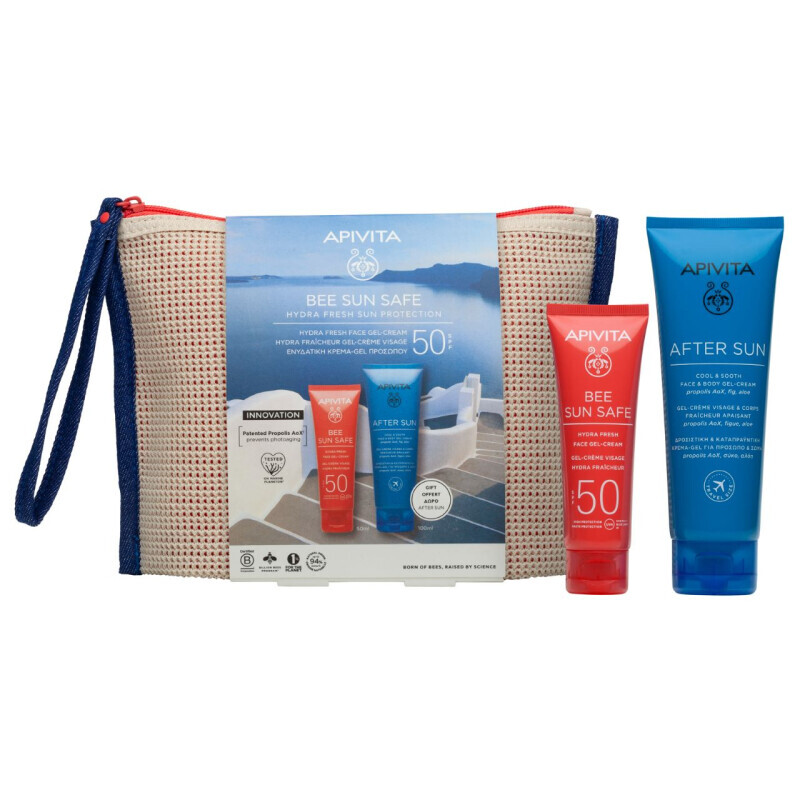Apivita - Πακετο Προσφορας Bee Sun Safe Hydra Fresh Gel-cream Spf50 (50ml) & Δωρο After Sun (100ml) - 2τμχ