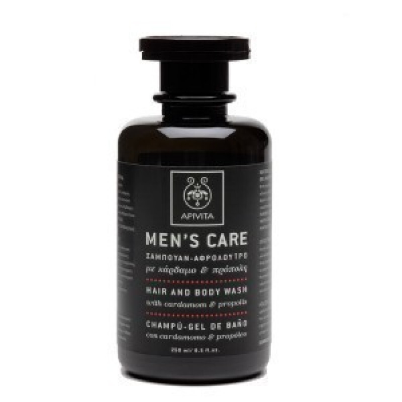 Apivita Men's Care Σαμπουάν & Αφρόλουτρο Με Κάρδαμο & Πρόπολη 250ml