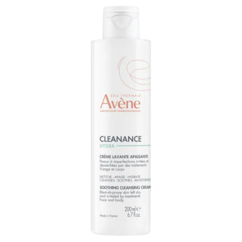Avene - Cleanance Hydra Creme Lavante Apaisante Καταπραϋντική Κρέμα Καθαρισμού Προσώπου Ξηρή/ερεθισμένη Επιδερμίδα - 200ml