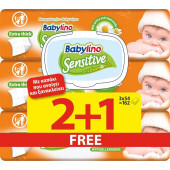 BABYLINO Promo 2+1 Sensitive Μωρομάντηλα με Χαμομήλι 3x54τμχ