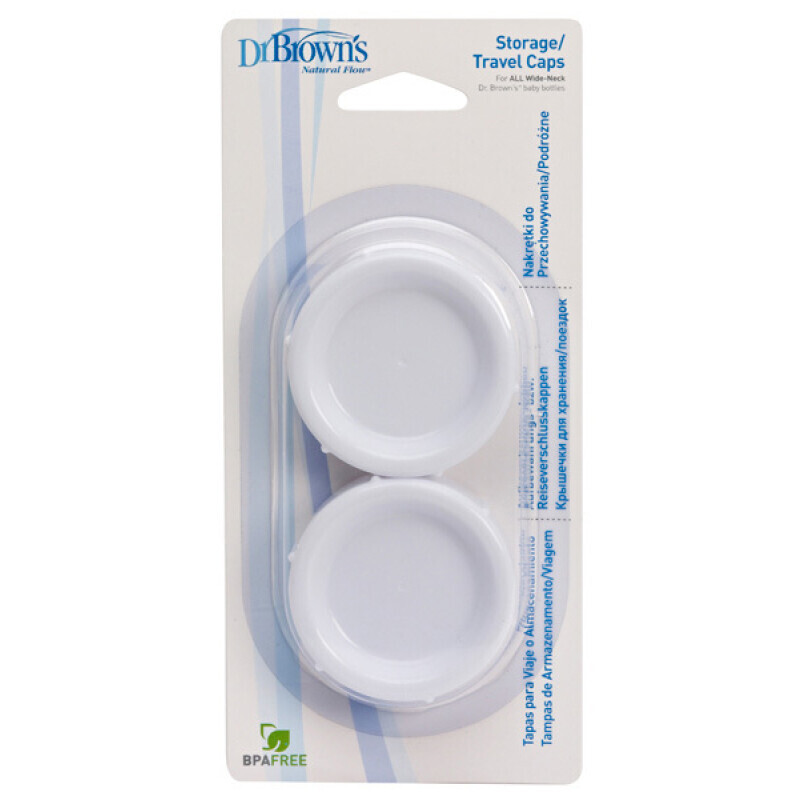 Dr. Browns Καπάκια Αποθήκευσης/ταξιδιού Για Μπιμπερό Για Φαρδύ Λαιμό 2τμχ