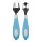 Dr. BROWNS - Soft Grip Spoon & Fork Set Σετ Κουτάλι & Πιρούνι Μεταλλικά (12m+) Μπλε - 2τμχ