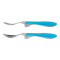 Dr. BROWNS - Soft Grip Spoon & Fork Set Σετ Κουτάλι & Πιρούνι Μεταλλικά (12m+) Μπλε - 2τμχ