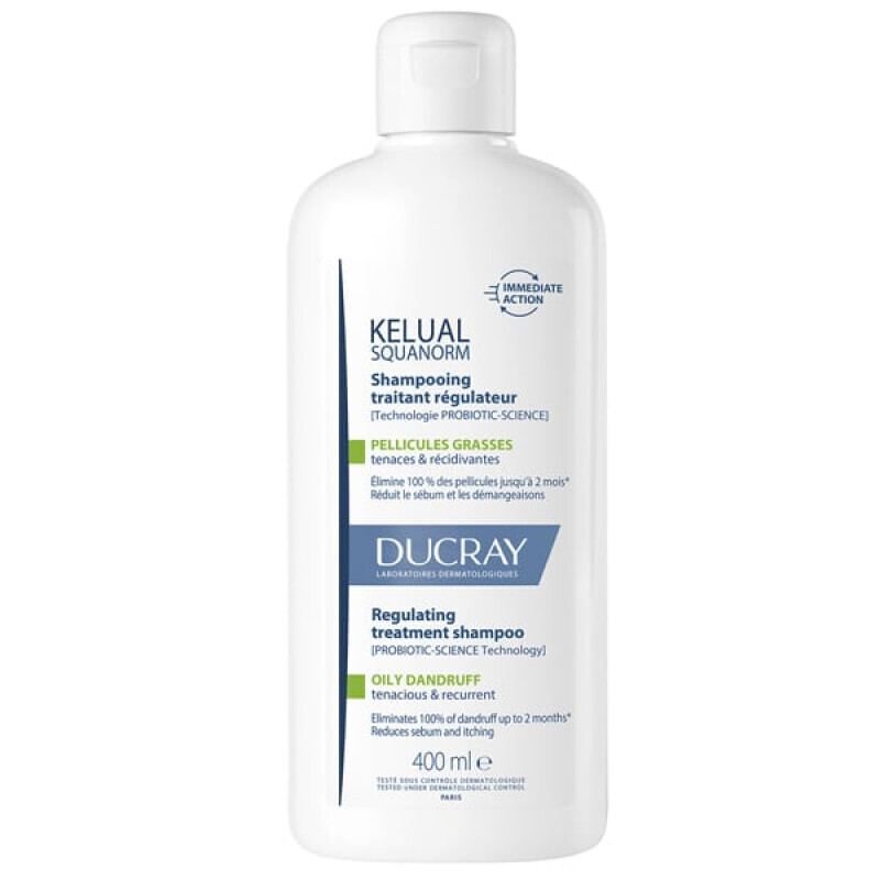 Ducray - Kelual Squanorm Regulating Treatment Shampoo Oily Dandruff Ρυθμιστικό Σαμπουάν Αγωγής Για Λιπαρή Πιτυρίδα - 400ml