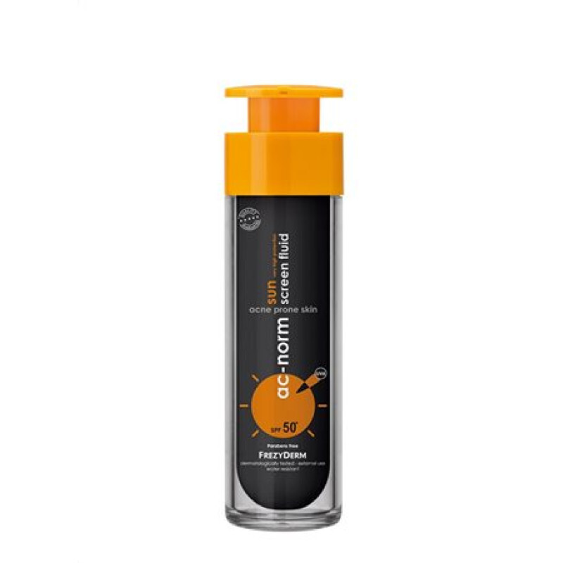 FREZYDERM - AC Norm Sun Screen Fluid Tinted SPF 50+ Aντηλιακή Υγρή Κρέμα Προσώπου με Χρώμα για Ακνεϊκές Επιδερμίδες - 50ml