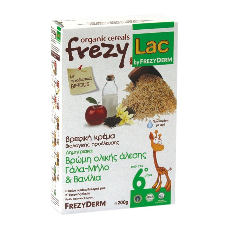 Frezyderm Frezylac Βρώμη Ολικής, Γάλα, Μήλο & Βανίλια Από Τον 6ο Μήνα 200g