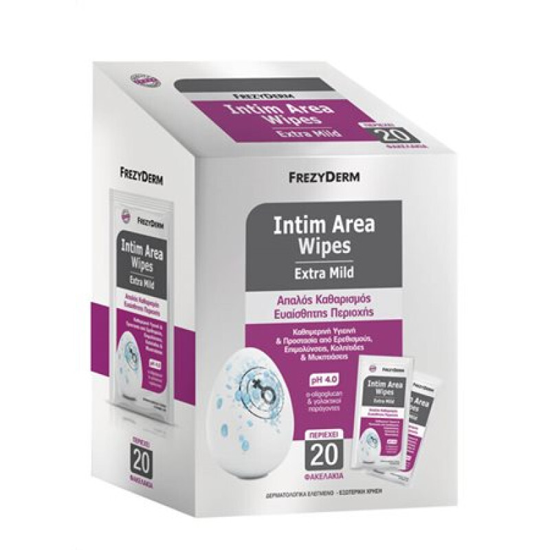 Frezyderm Intim Area Wipes Ph4.0 Extra Mlid 20τμχ