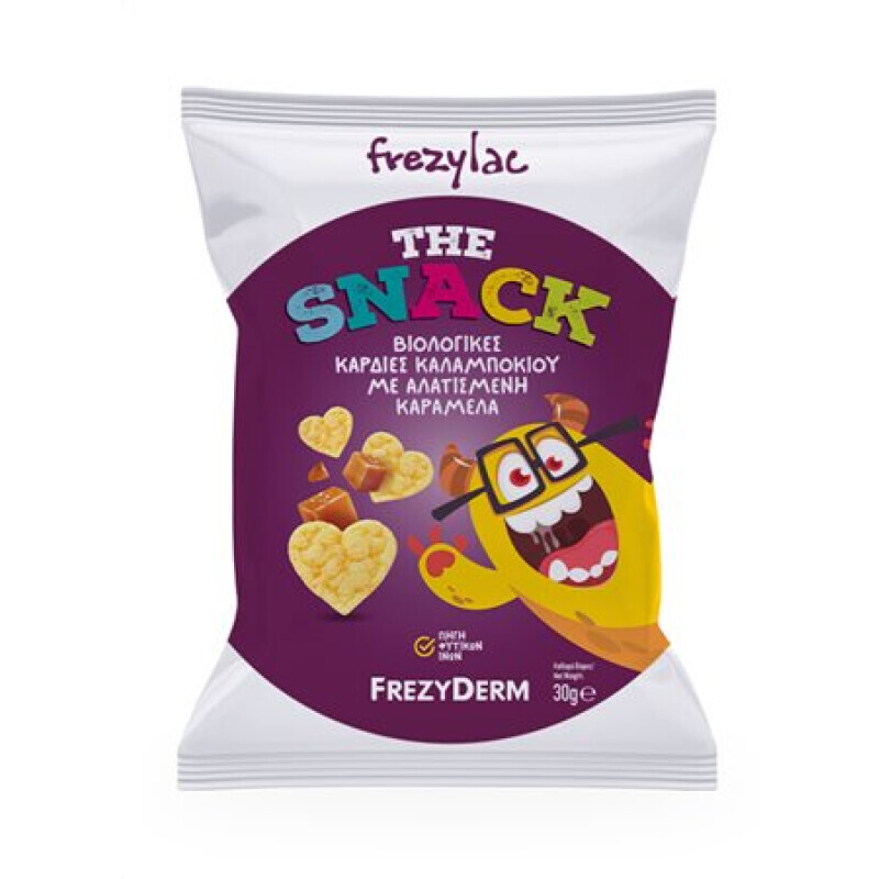Frezyderm - The Snack Βιολογικές Καρδιές Καλαμποκιού Με Αλατισμένη Καραμέλα - 30g