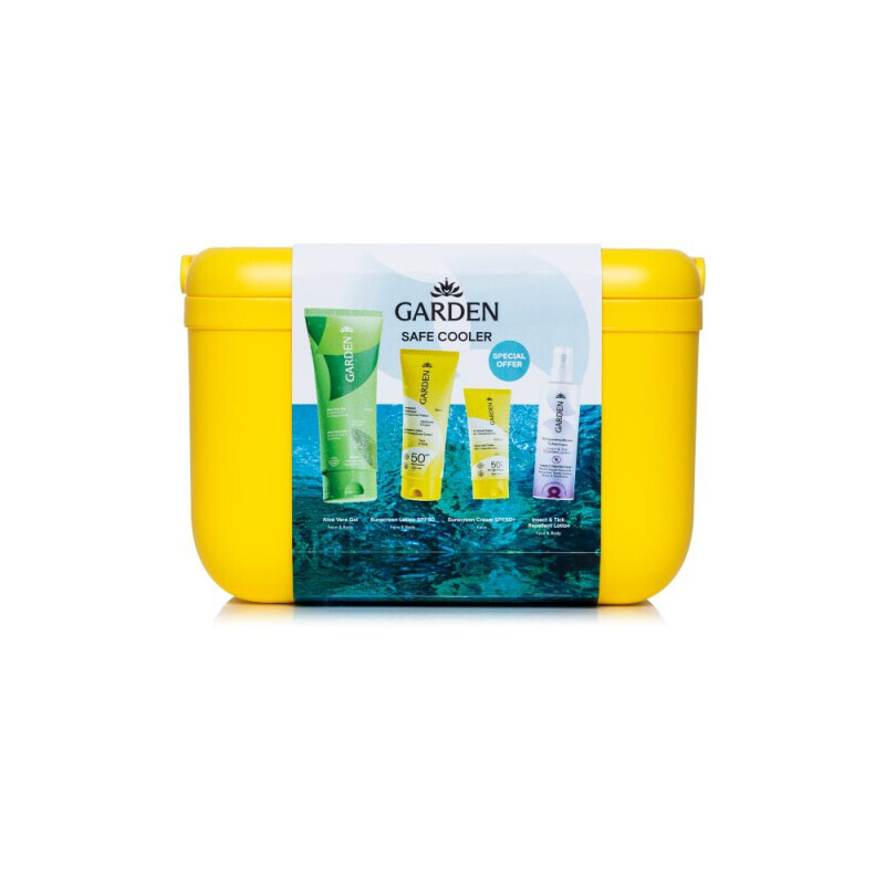 GARDEN - Safe Cooler Aloe Vera Gel (200ml) & Αντηλιακή Lotion SPF50 (75ml) Αντηλιακή Κρέμα SPF50+ (25ml) & Εντομοαπωθητικό Spray (100ml) - 4τμχ