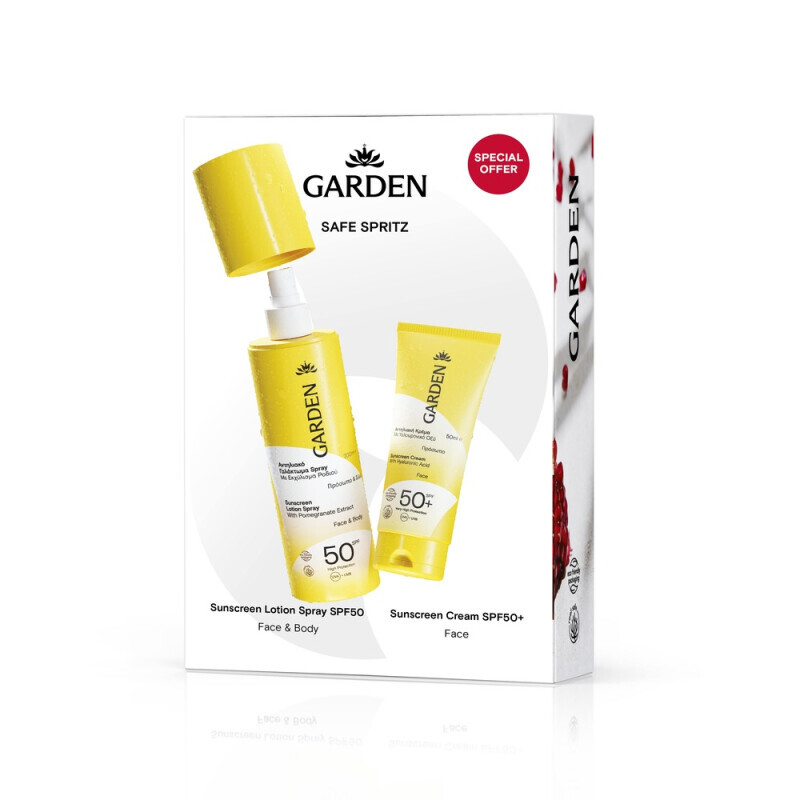 GARDEN - ΠΑΚΕΤΟ ΠΡΟΣΦΟΡΑΣ Safe Spritz Αντηλιακό Γαλάκτωμα Spray SPF50 (200ml) & Αντηλιακή Κρέμα SPF50+ (50ml) - 2τμχ