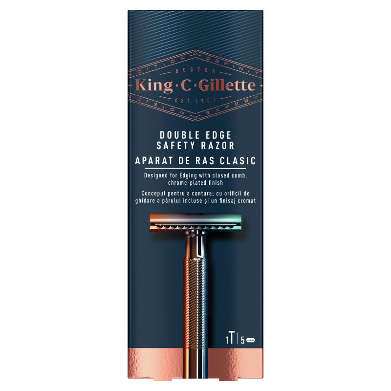 Gillette King C Double Edge Safety Razor Μηχανή & 5ανταλλακτικά
