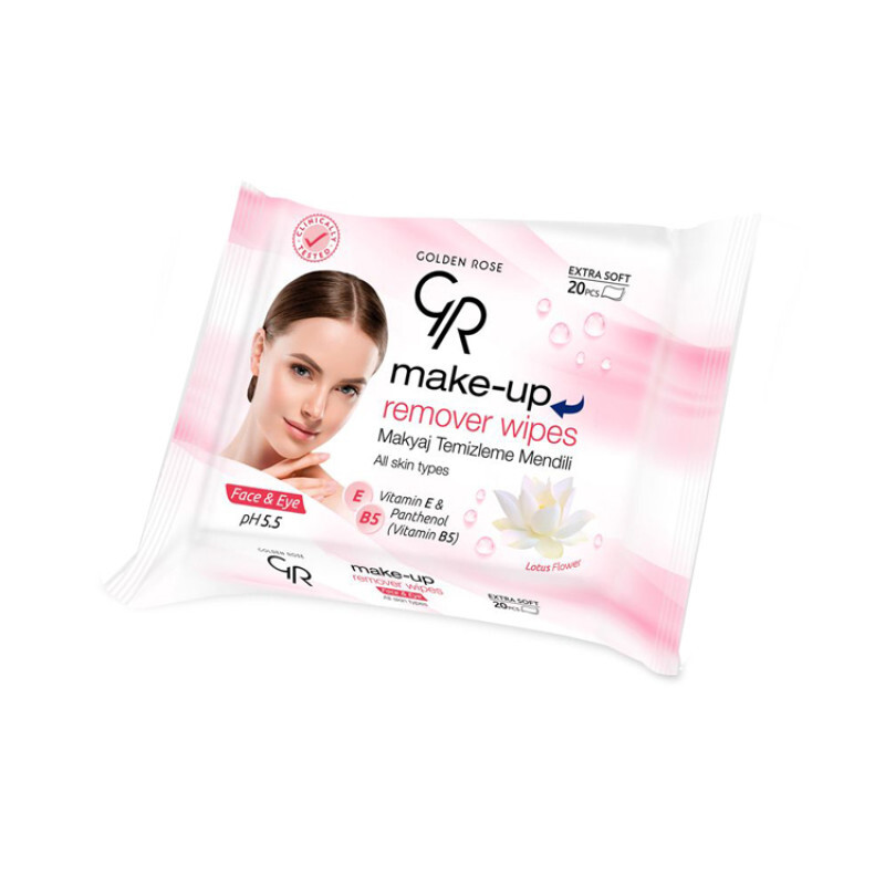 Golden Rose Make Up Remover Wipes Πρόσωπο & Μάτια 20τμχ
