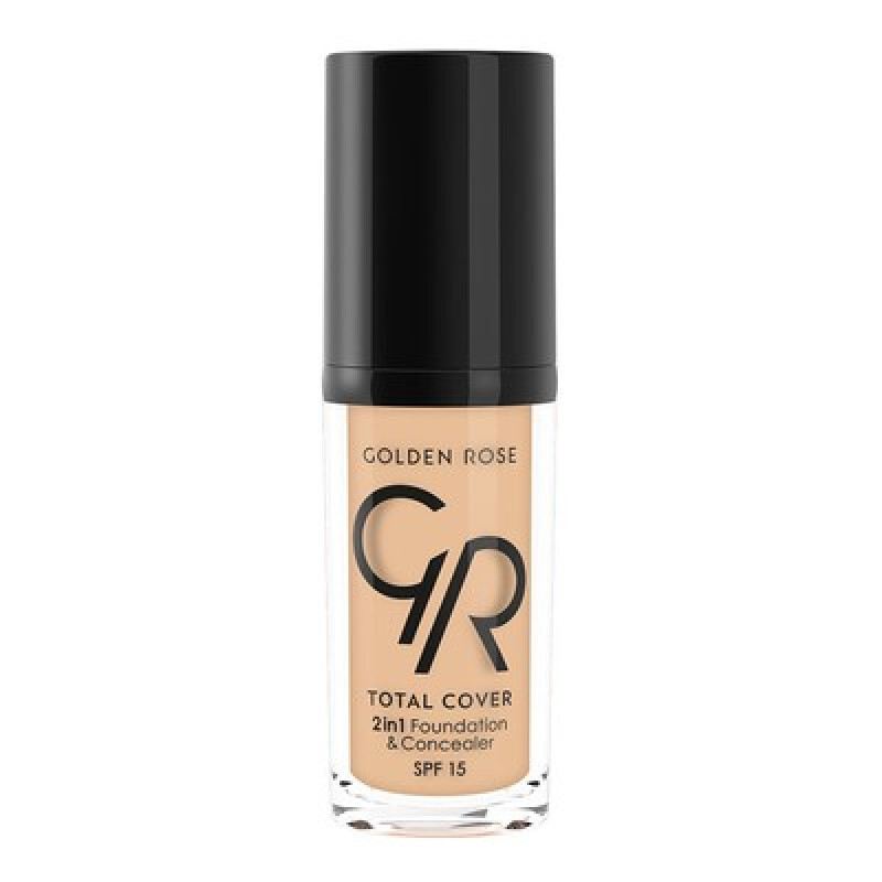 Golden Rose Total Cover 2in1 Foundation & Concealer Spf15 No2 Ivory