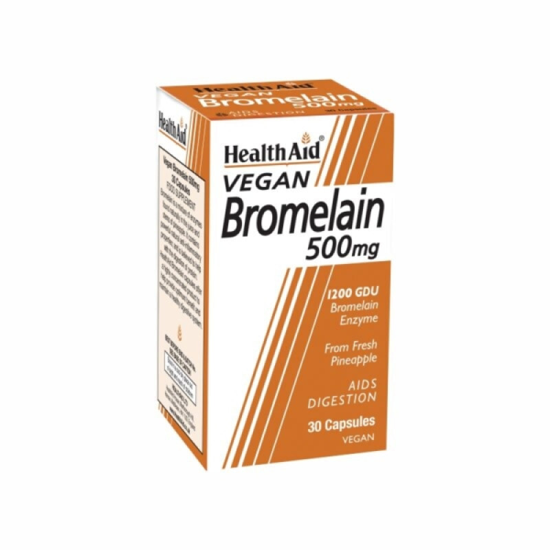 Health Aid Bromelain 500mg Βελτίωση Της Πέψης 30caps