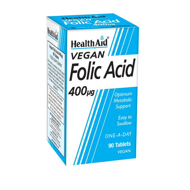 Health Aid Folic Acid 400mg Φολικό Οξύ 90tabs
