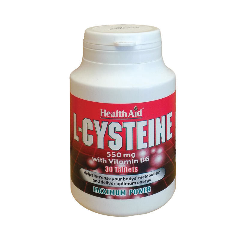 Health Aid L Cysteine 550mg With Vitamin B6 30tabs