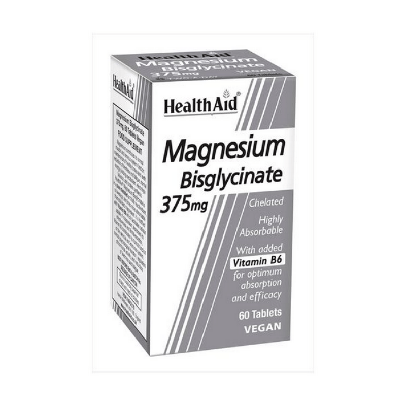 Health Aid - Magnesium Bisglycinate 375mg Χηλικό Μαγνήσιο & B6 - 60tabs