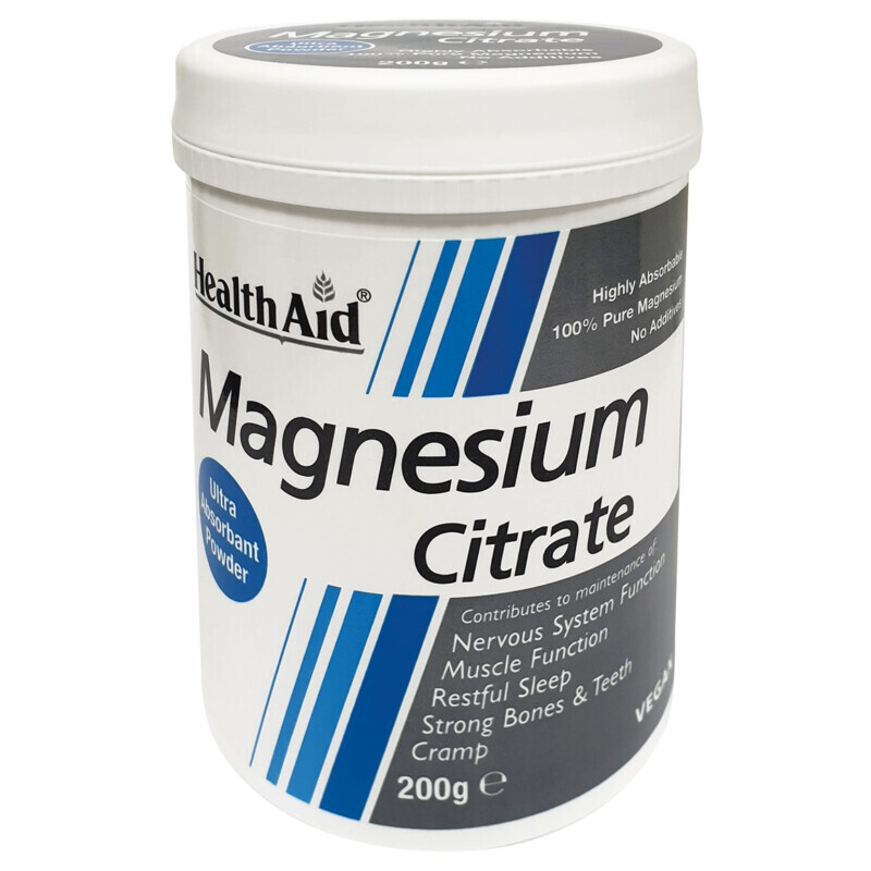 Health Aid Magnesium Citrate Μαγνήσιο Σε Σκόνη 200g