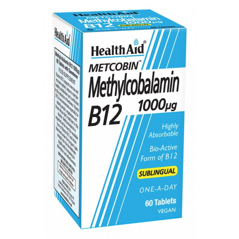 Health Aid Metcobin Methylcobalamin B12 1000mg 60tabs