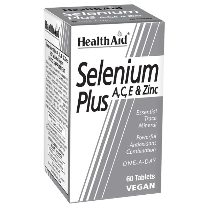 Health Aid Selenium Plus (200mg) A,c,e & Zinc Αντιοξειδωτικό 60tabs