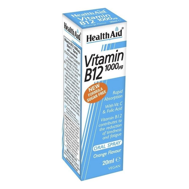 Health Aid Vitamin B12 1000μg Oral Spray Γεύση Πορτοκάλι 20ml