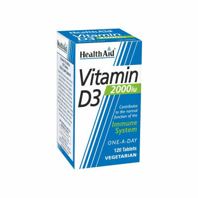 HEALTH AID - Vitamin D3 2000iu για τη Φυσιολογικη Λειτουργία του Ανοσοποιητικού Συστήματος - 120t...