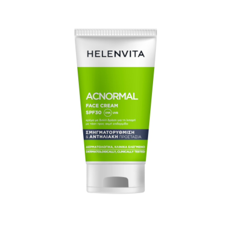 Helenvita - Acnormal Face Cream Κρέμα Προσώπου Διπλής Δράσης Για Λιπαρό Με Ακμή Δέρμα Spf30 - 50ml