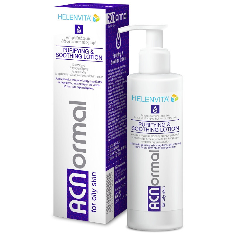 Helenvita Acnormal Purifying & Soothing Lotion Για Καθαρισμό Λιπαρού Δέρματος Τάση Ακμής 200ml