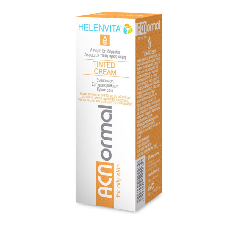 Helenvita - Acnormal Tinted Cream Κρέμα Ημέρας Spf15 Με Χρώμα Για Λιπαρό Δέρμα - 60ml