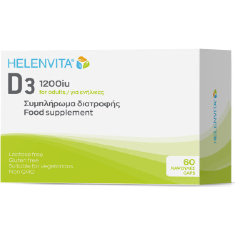 Helenvita Vitamin D3 1200iu Συμπλήρωμα Διατροφής Βιταμίνης D 60caps