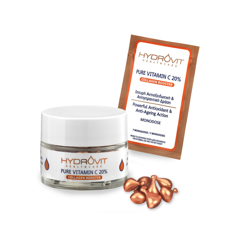 HYDROVIT - Pure Vitamin C 20% Collagen Booster Ισχυρή Αντιοξειδωτική & Αντιγηραντική Δράση σε Μονοδόσεις - 60τμχ