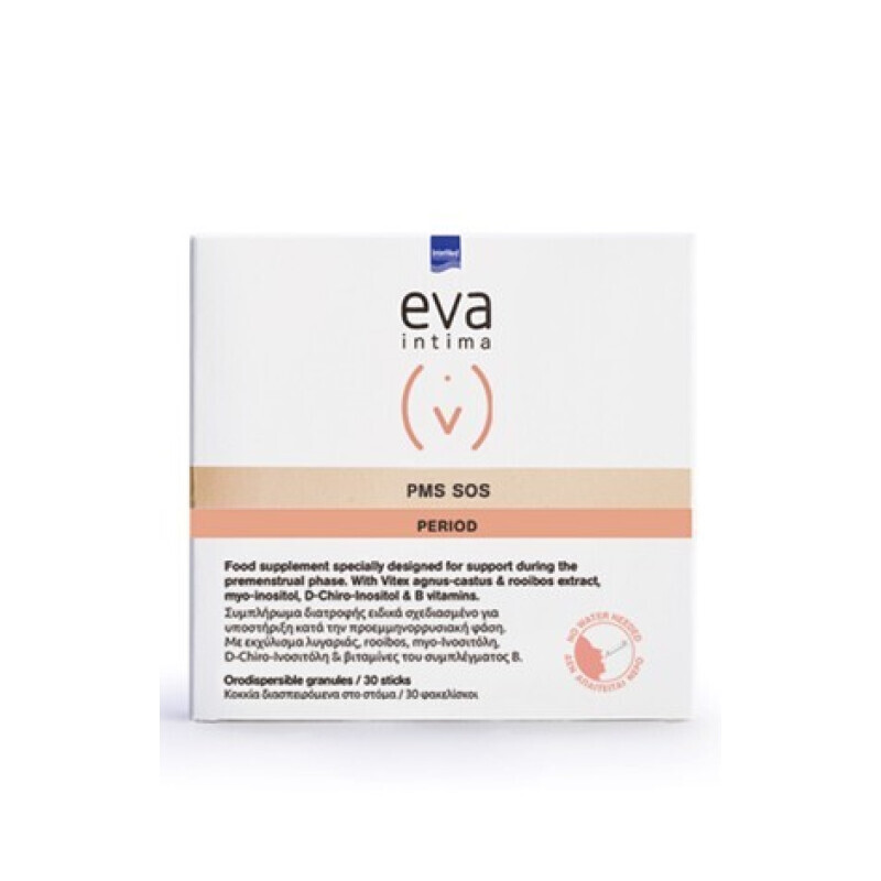 Intemred - Eva Intima Pms Sos Period Συμπλήρωμα Διατροφής Για Διαχείριση Της Εμμηνορροϊκής Υγείας - 30φακ