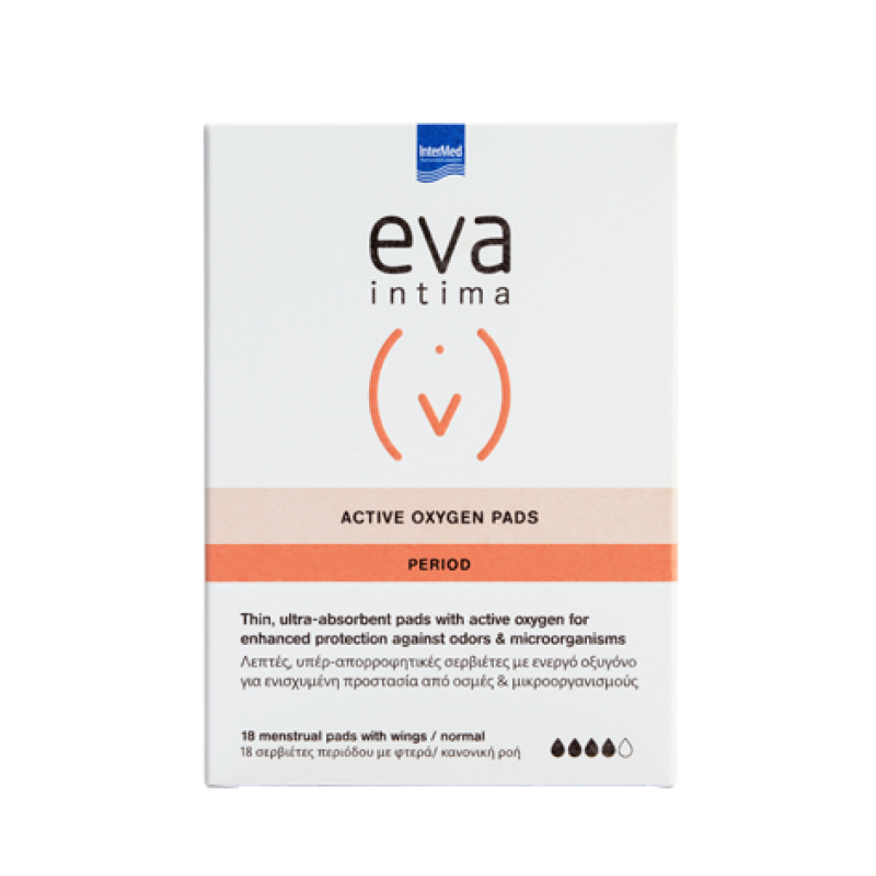 Intermed Eva Intima Period Active Oxygen Pads Σερβιέτες Normal 18τμχ