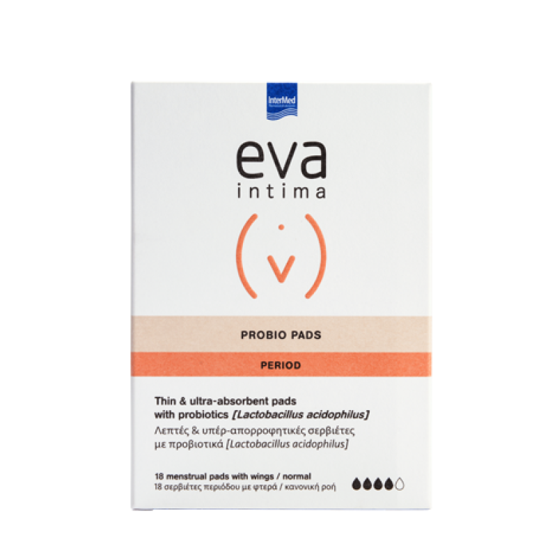Intermed Eva Intima Period Probio Pads Σερβιέτες Normal 18τμχ