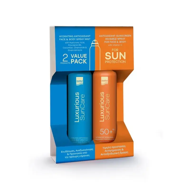 INTERMED - ΠΑΚΕΤΟ ΠΡΟΣΦΟΡΑΣ Luxurious SunCare Hydrating Antioxidant Spray Mist (200ml) & Sunscreen Invisible Spray SPF50+ (200ml) - 2τμχ