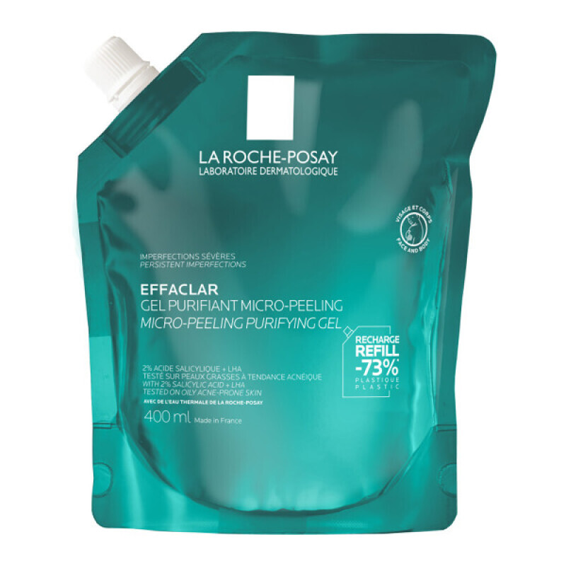LA ROCHE POSAY - Effaclar Micro Peeling Purifying Gel Refill Ανταλλακτικό Αφρώδες Gel Καθαρισμού - 400ml