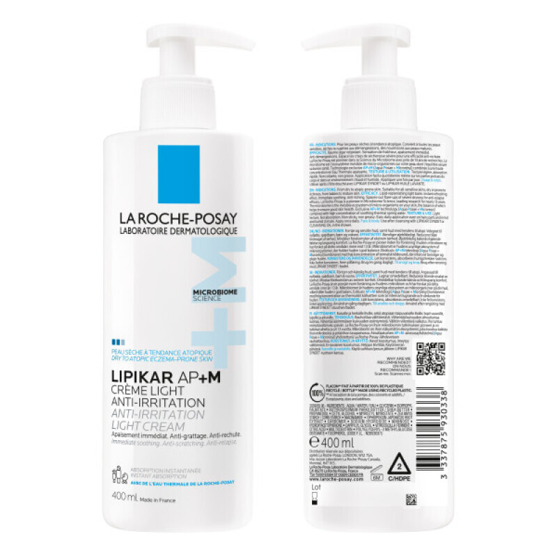 La Roche Posay - Lipikar Ap+m Light Cream Ελαφριά Κρέμα Για Ξηρό Δέρμα Με Τάση Ατοπίας - 400ml
