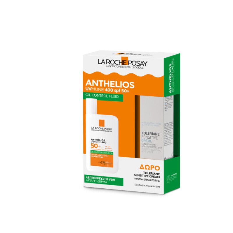 LA ROCHE POSAY - ΠΑΚΕΤΟ ΠΡΟΣΦΟΡΑΣ Anthelios UVMune 400 Oil Control Fluid SPF50+ (50ml) & ΔΩΡΟ Toleriane Sensitive Cream (15ml) - 2τμχ