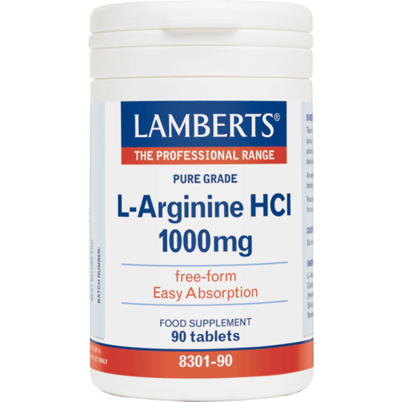 Lamberts L Arginine Hci 1000mg 90caps