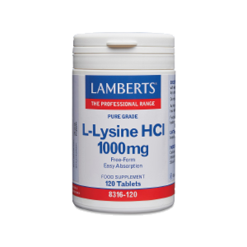 Lamberts L Lysine Hci 1000mg Free Form 120tabs
