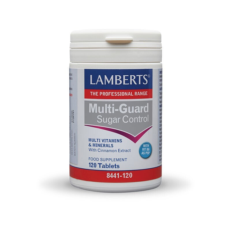 Lamberts - Multi Guard Sugar Control Φόρμουλα Βιταμινών & Μετάλλων Με Κανέλα - 120tabs