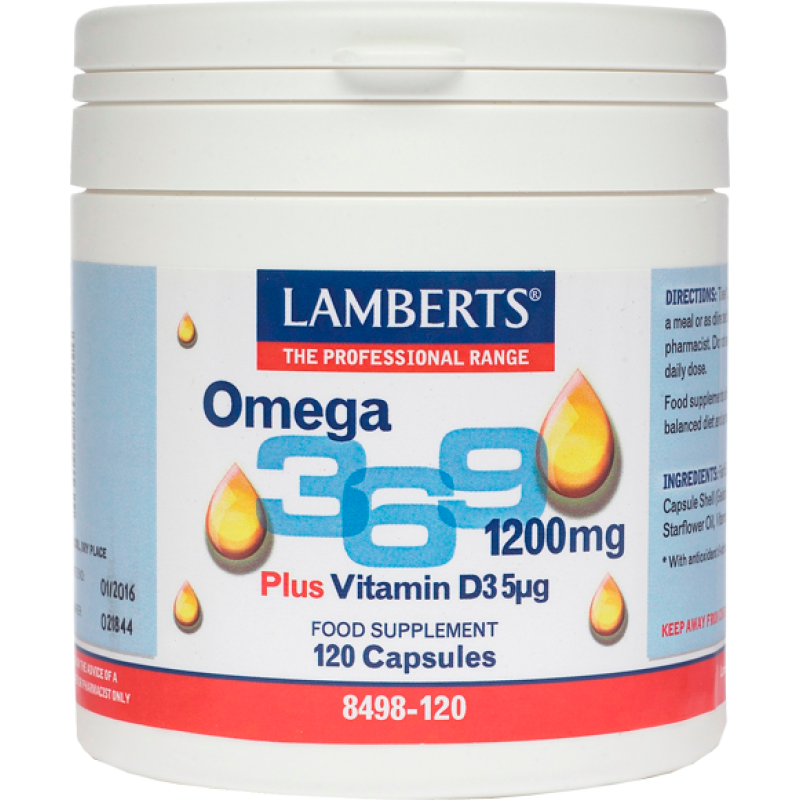 Lamberts Omega 3 6 9 Λιπαρά Οξέα 1200mg 120caps