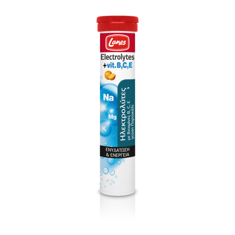 Lanes Electrolytes + Vit.b,c,e Γεύση Πορτοκάλι 20eff.tabs