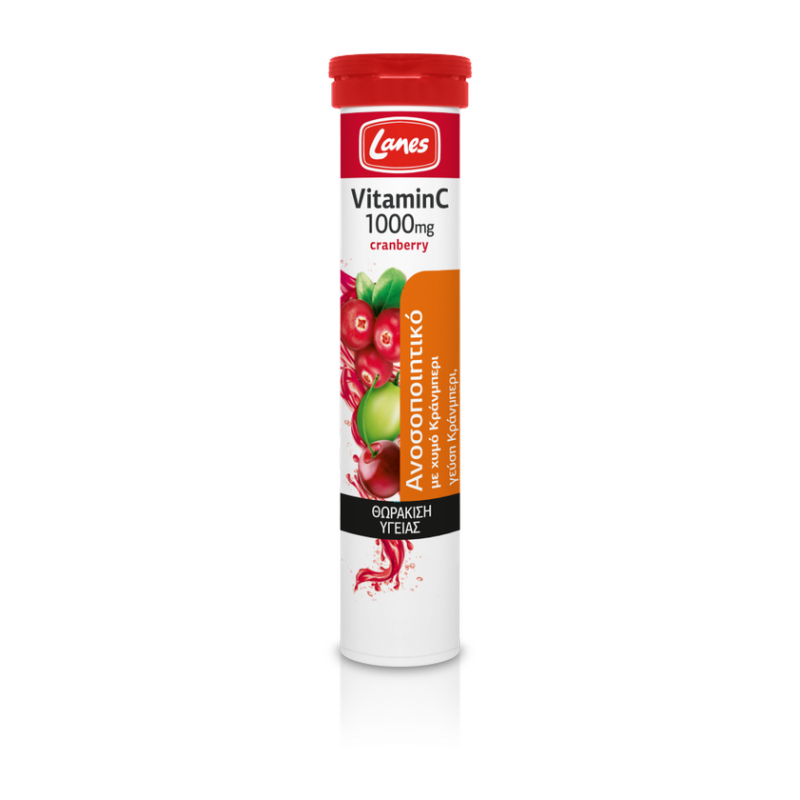 Lanes Vitamin C 1000mg Cranberry Με Χυμό Κράνμπερι 20eff.tabs