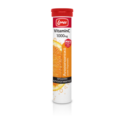 LANES - Vitamin C 1000mg για το Ανοσοποιητικό με Γεύση Πορτοκάλι - 20eff.tabs