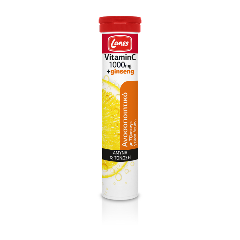 Lanes Vitamin C 1000mg + Ginseng Γεύση Λεμόνι 20eff.tabs